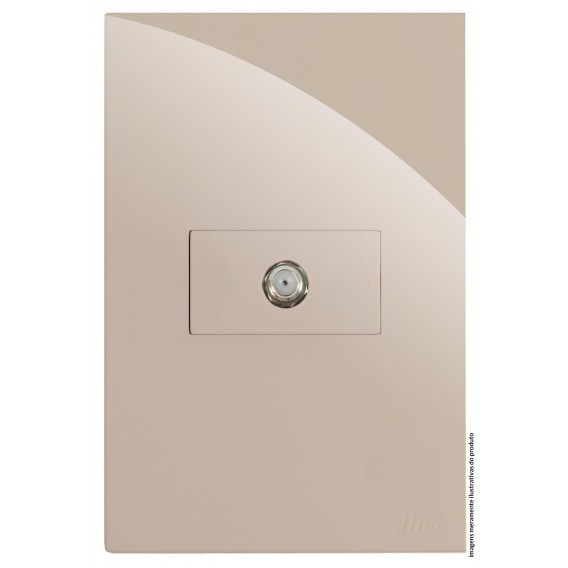 Conjunto Coaxial TV Horizontal 4x2 - RECTA Areia Gloss